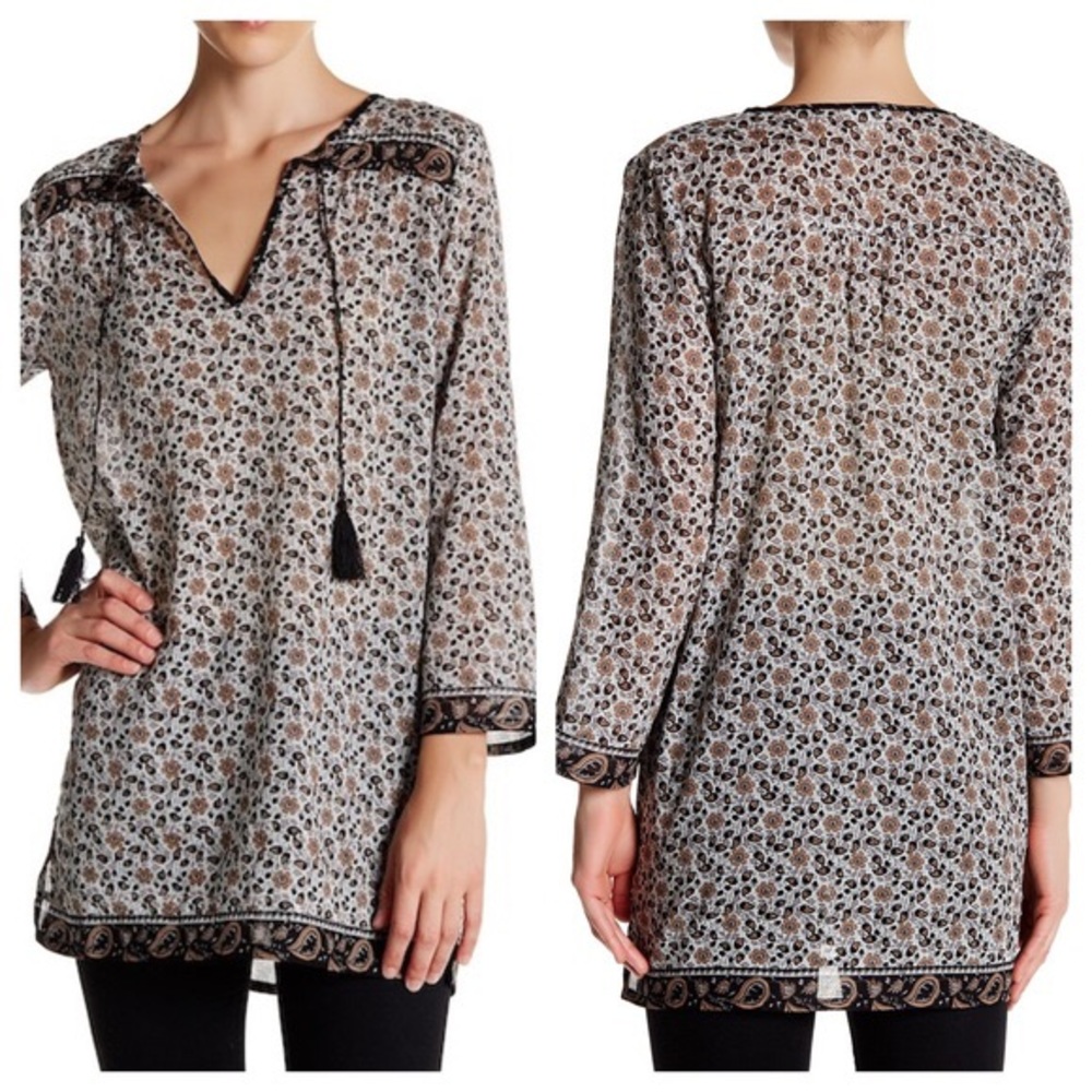 Soft Joie Black Floral Tunic Size M